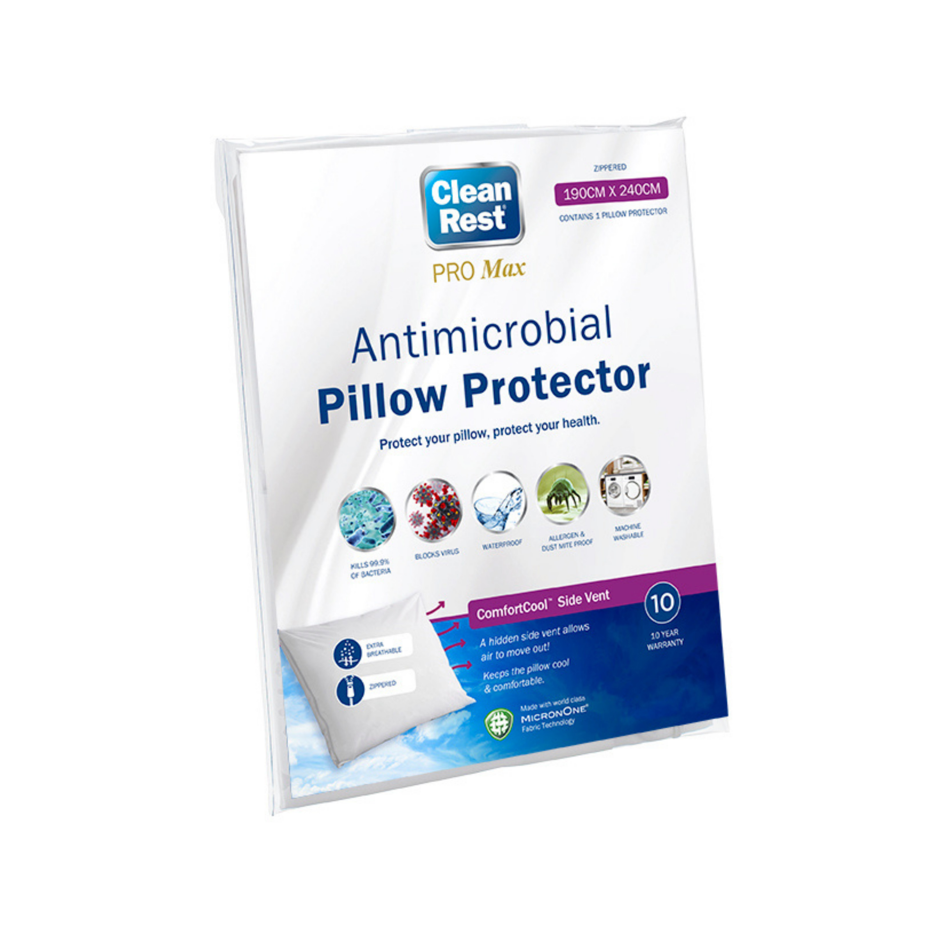 Clean Brands Antimicrobial Pillow Protector